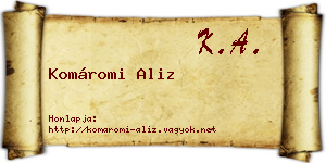 Komáromi Aliz névjegykártya